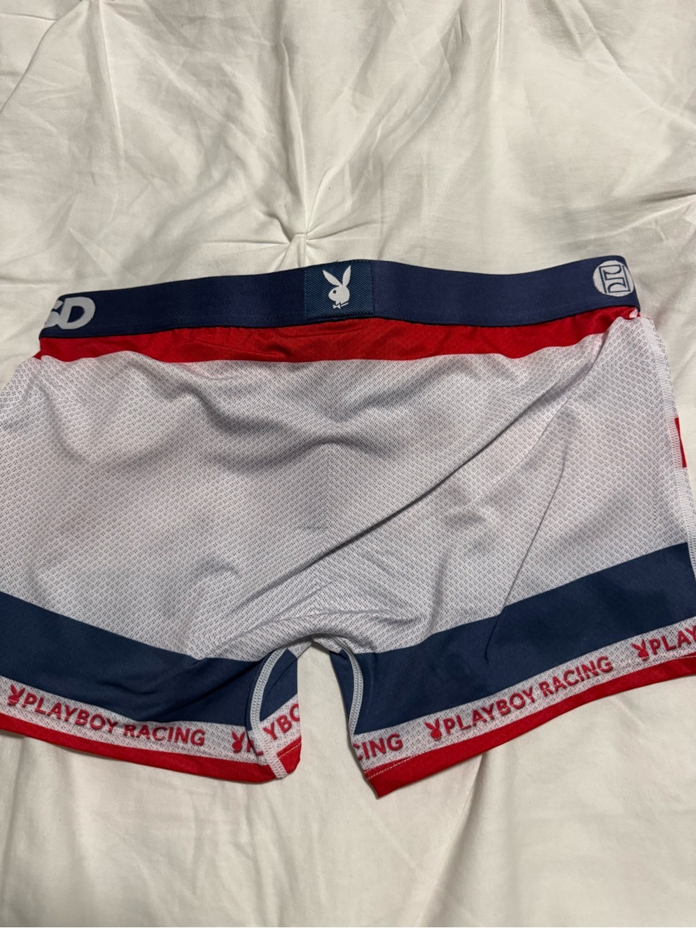 PSD Playboy Racing Red White Navy Blue Boyshorts Sz m new - Picture 8 of 8